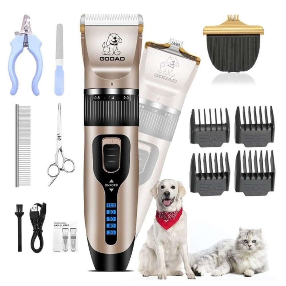 GOOAD Pet Grooming Kit Cordless Dog Clippers Gold Professional NWT